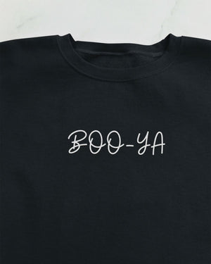 Funny Halloween Sweatshirt – Boo Ya Typographical Tee by Memez Store