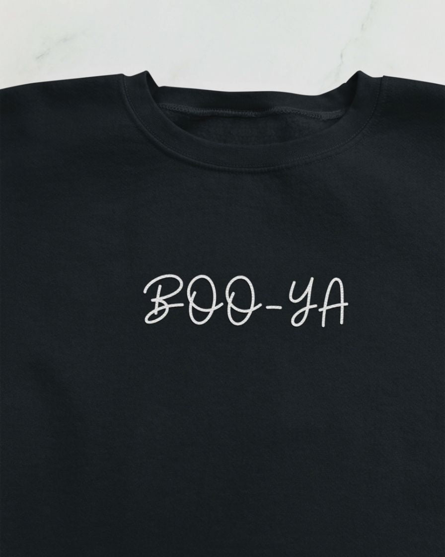 Funny Halloween Sweatshirt – Boo Ya Typographical Tee by Memez Store