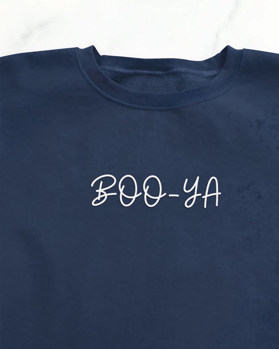Funny Halloween Sweatshirt – Boo Ya Typographical Tee by Memez Store