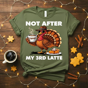 Funny Not After My Third Latte Christmas T-Shirt with animal