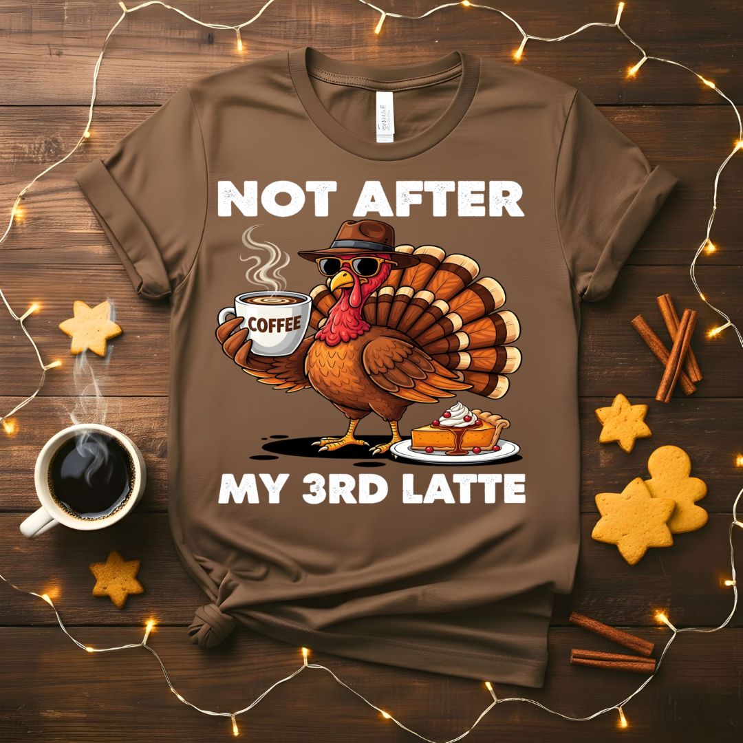 Funny Not After My Third Latte Christmas T-Shirt with animal