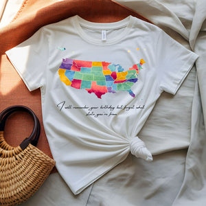 Funny Text American Map T-Shirt Humor