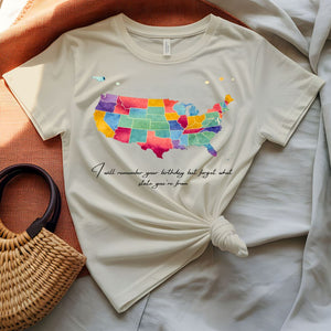 Funny Text American Map T-Shirt Humor