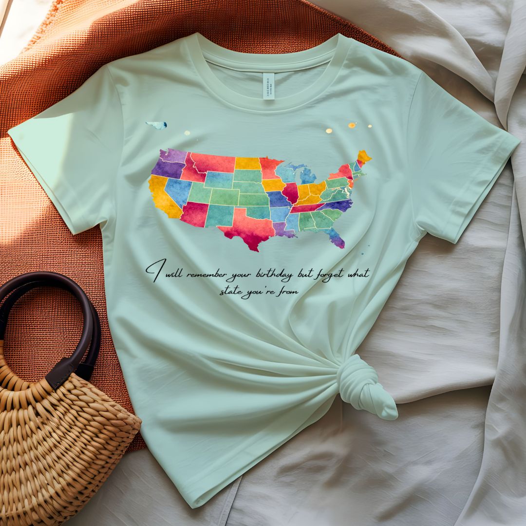 Funny Text American Map T-Shirt Humor