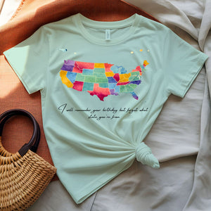 Funny Text American Map T-Shirt Humor