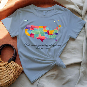 Funny Text American Map T-Shirt Humor