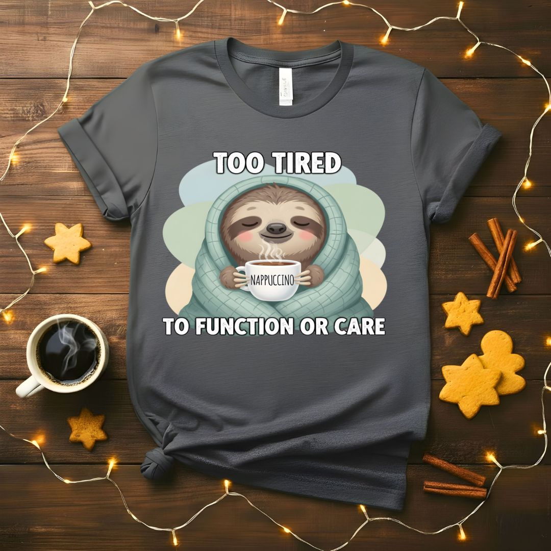 Funny Too Tired T-Shirt for exhausted people