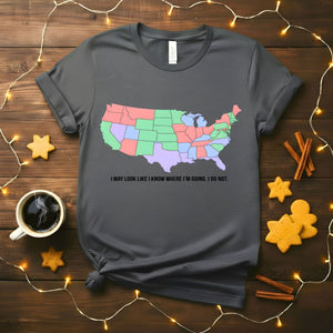 Funny USA Map Meme T-Shirt with Labeled States