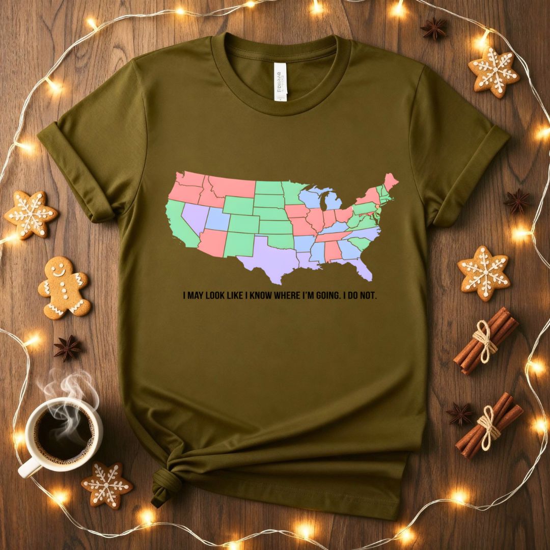 Funny USA Map Meme T-Shirt with Labeled States