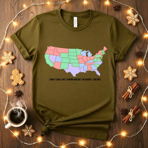 Funny USA Map Meme T-Shirt with Labeled States