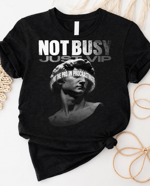 Funny procrastination statue t-shirt with I'll do it tomorrow design