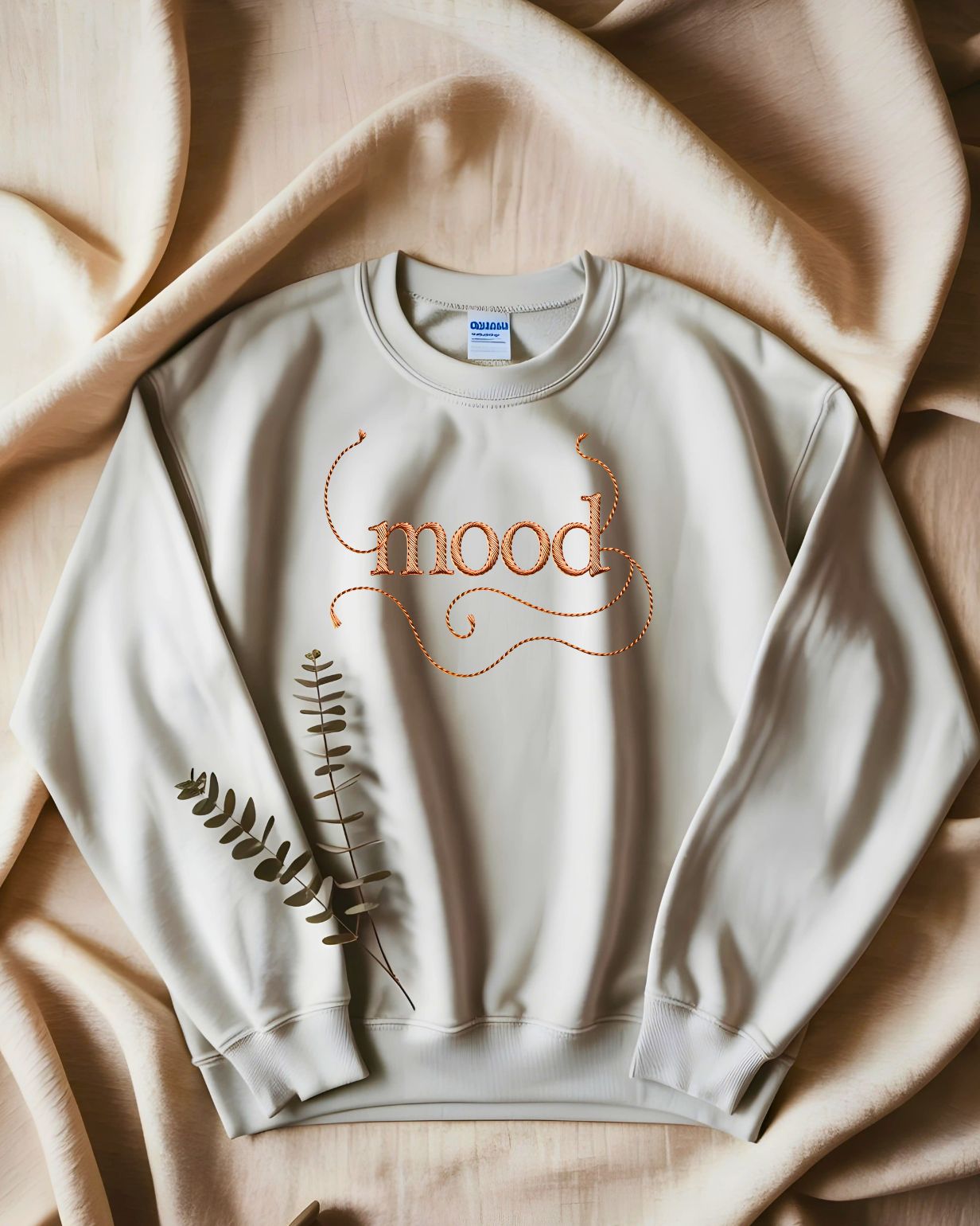 Minimalist embroidered typography sweatshirt for everyday wear