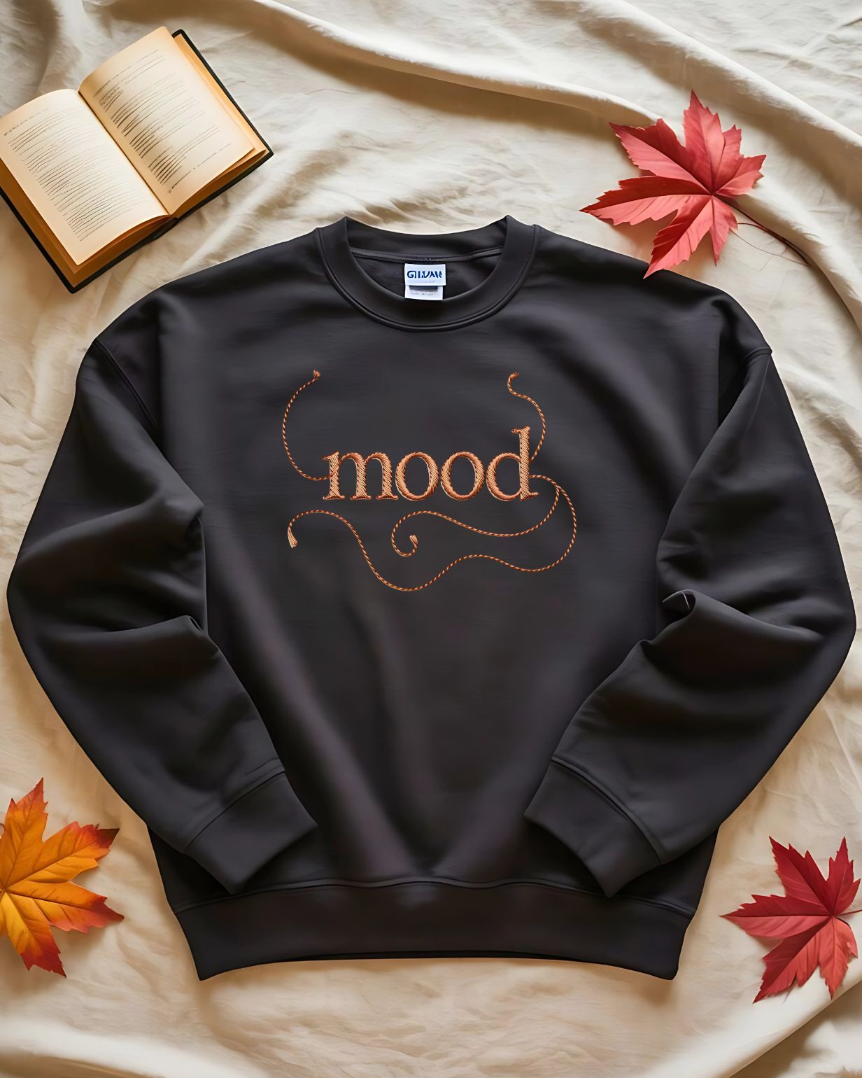 Minimalist embroidered typography sweatshirt for everyday wear