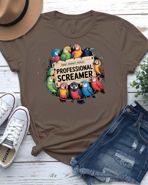 “Funny meme bird shirt with screaming cockatoo”