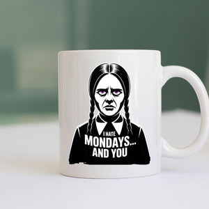 Funny office mug with I Hate Mondays text design”