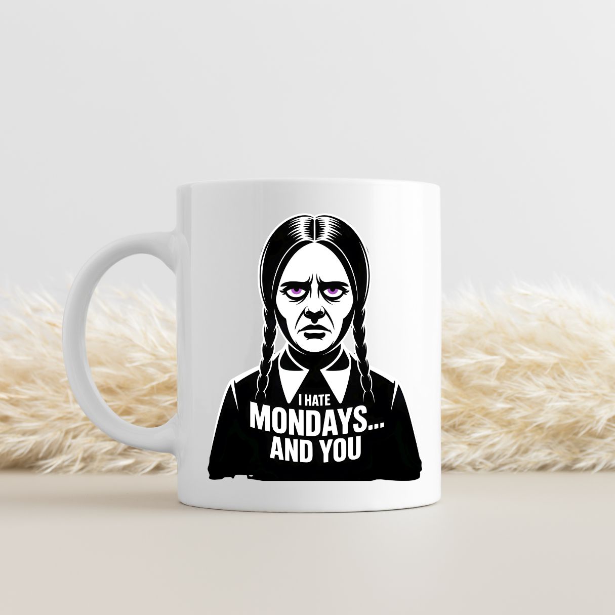 Funny office mug with I Hate Mondays text design”