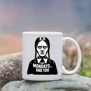 Funny office mug with I Hate Mondays text design”