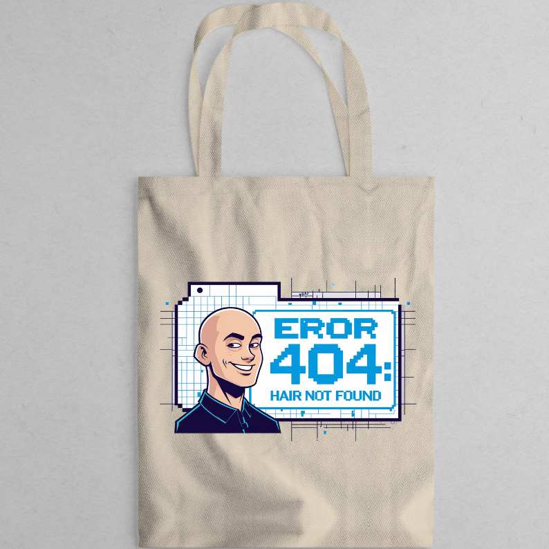 Geek Meme Tote Bag – Error 403 Hair Not Found