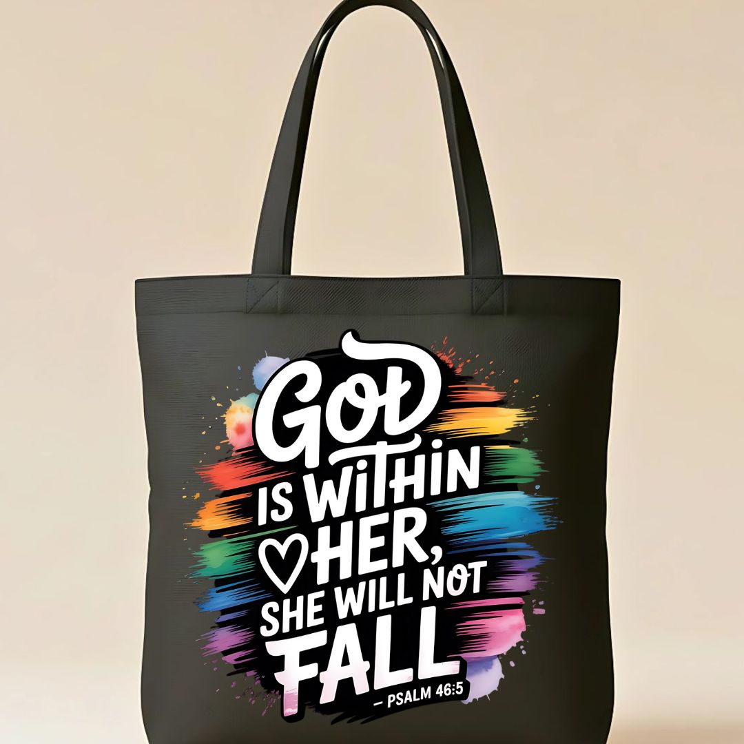 God Within Her Tote Bag by Memez Store – Christian cotton tote