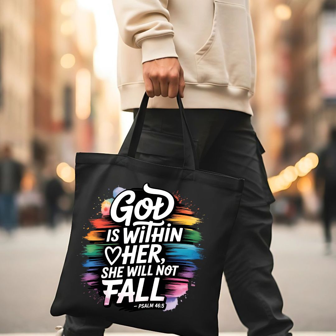 God Within Her Tote Bag by Memez Store – Christian cotton tote