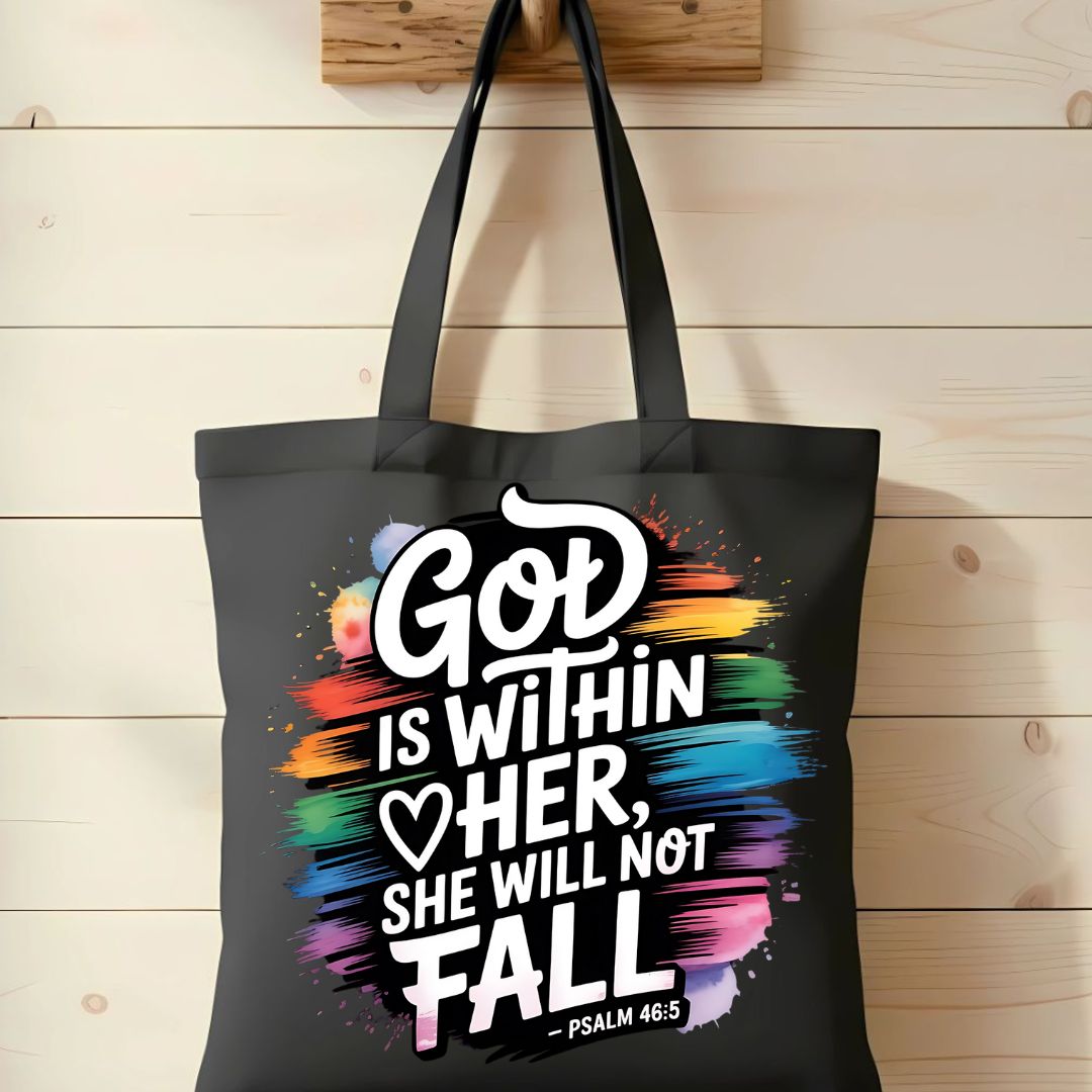 God Within Her Tote Bag by Memez Store – Christian cotton tote