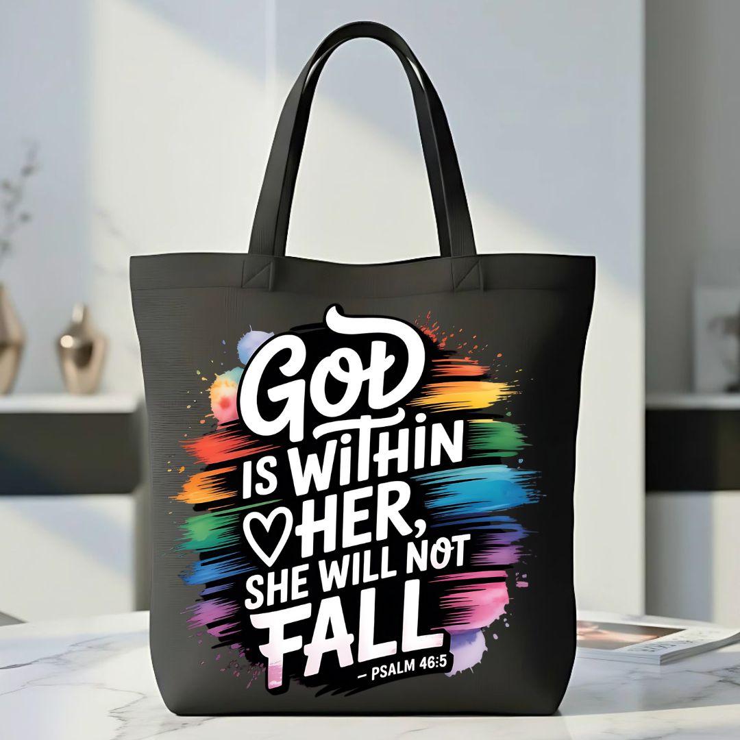 God Within Her Tote Bag by Memez Store – Christian cotton tote