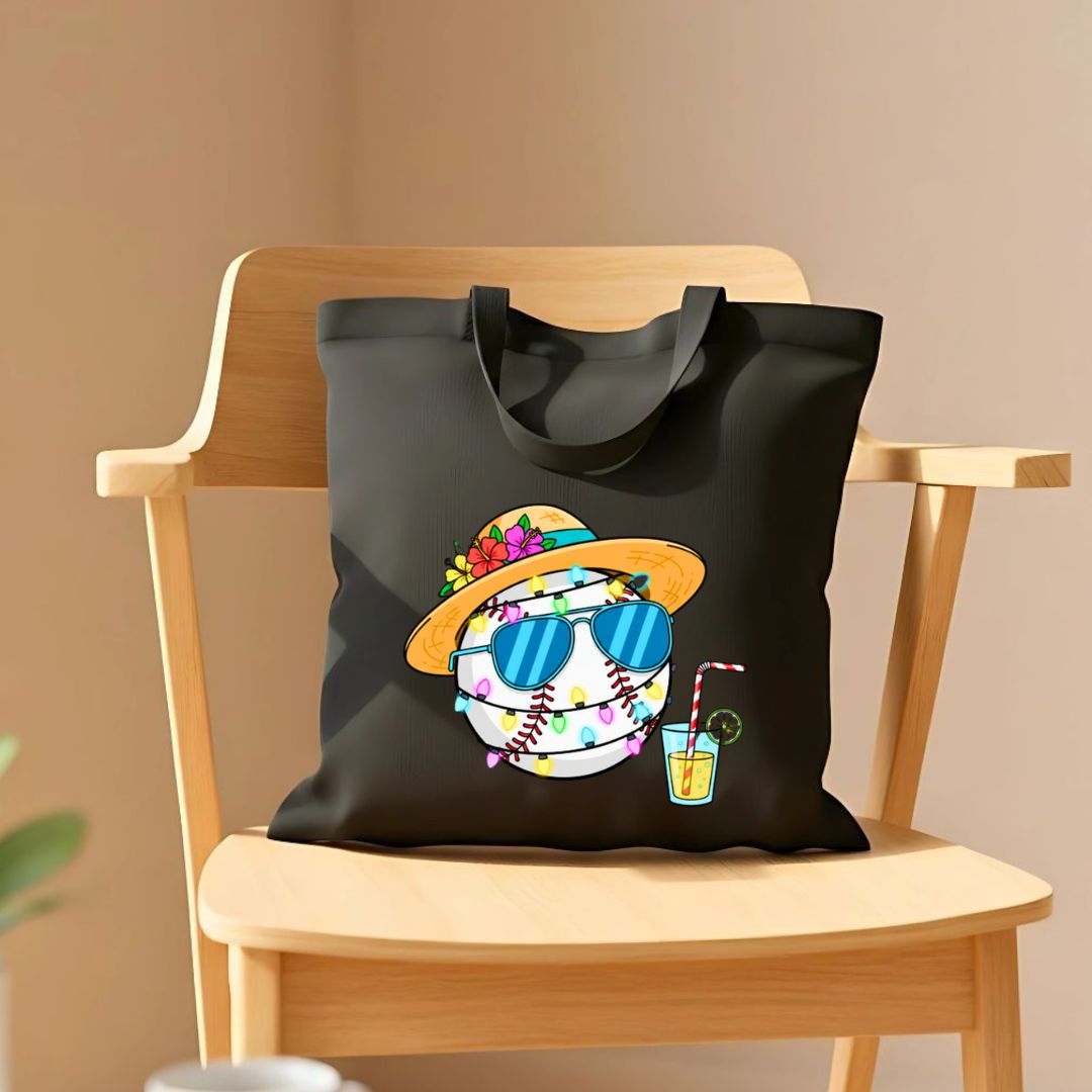 Halloween Baseball Themed Tote Bag