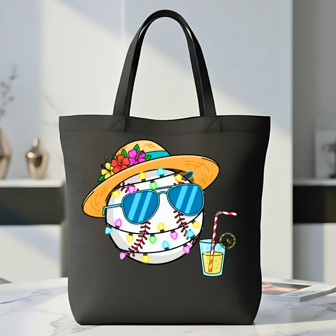 Halloween Baseball Themed Tote Bag