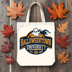 Halloween University Tote Bag spooky meme design