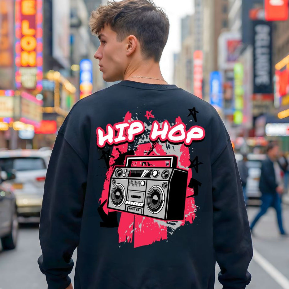 Hip hop streetwear crewneck sweatshirt urban pullover