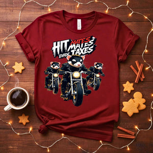 Hit Mates Evade Taxes Funny T-Shirt with gaming parody text