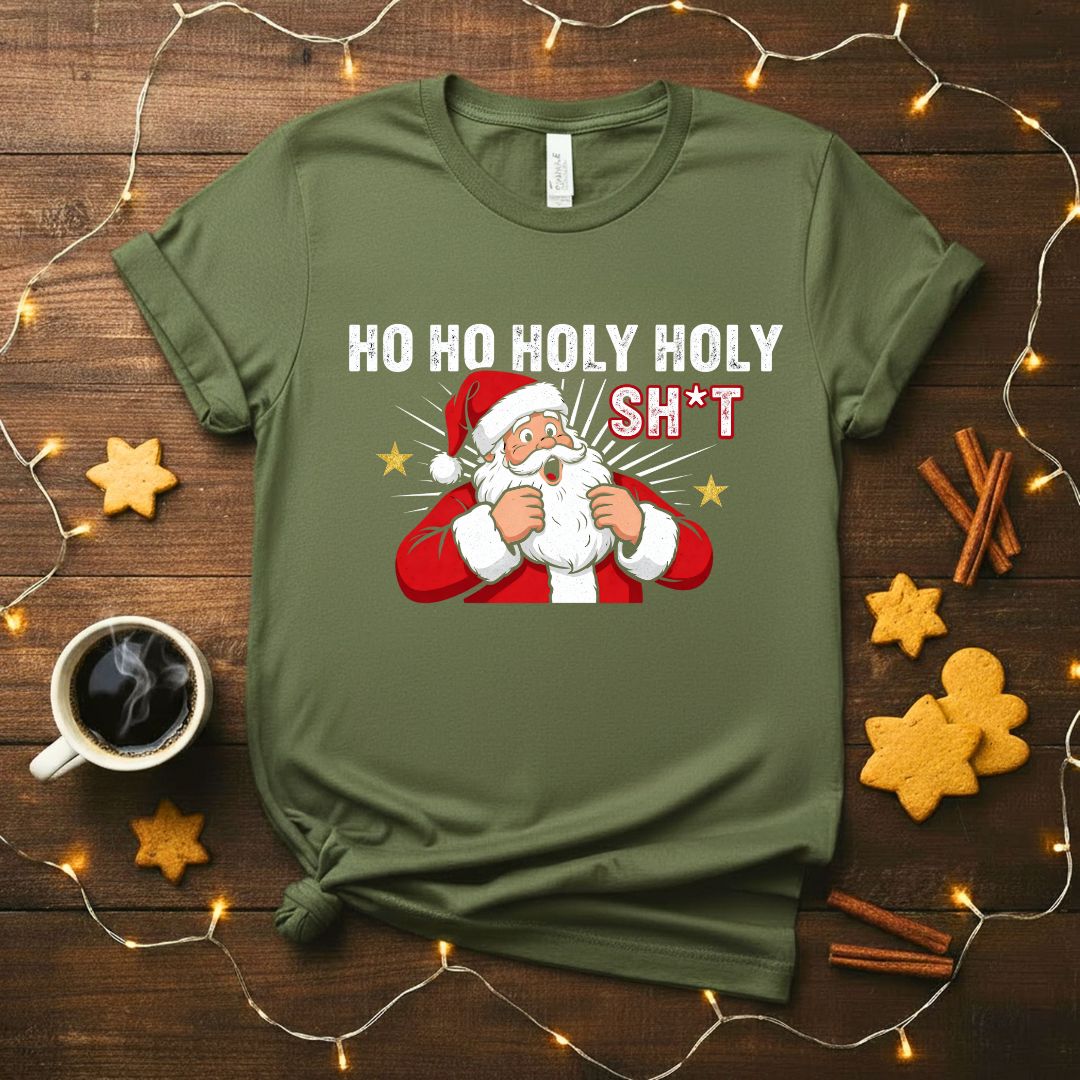 Ho Ho Holy Funny Surprised Christmas T-Shirt