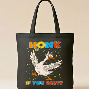 Honk If You Party Tote Bag with retro design