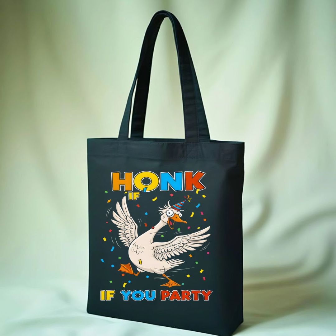 Honk If You Party Tote Bag with retro design