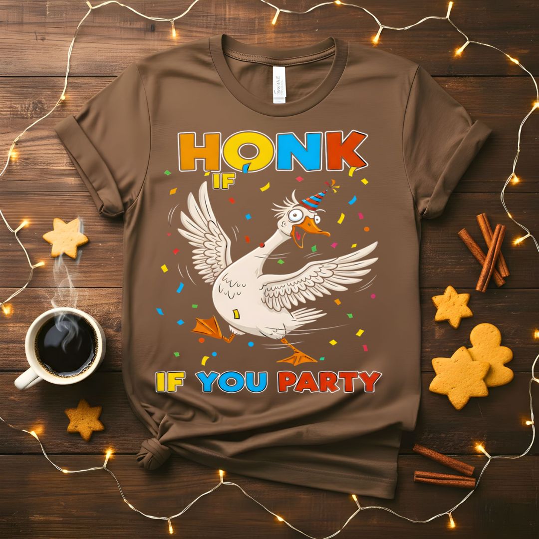 Honk if You Party Meme Funny T-Shirt with car horn humor