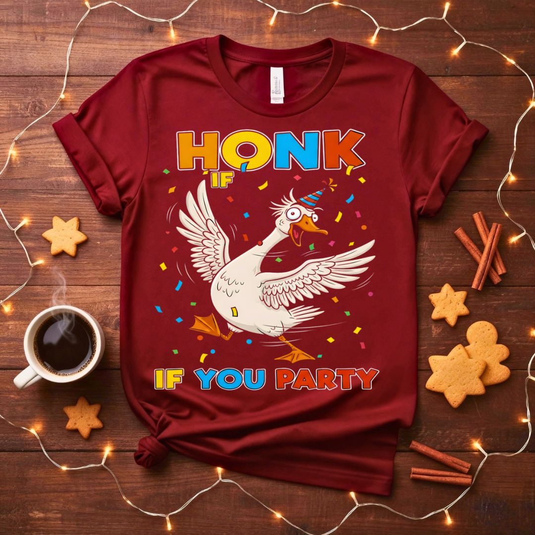 Honk if You Party Meme Funny T-Shirt with car horn humor