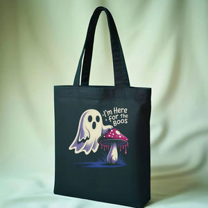 I Am Here for Boo Halloween Tote Bag with Cute Ghost