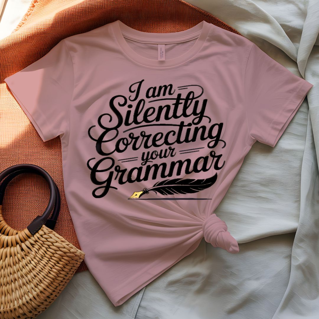 I Am Silently Coerecting Your Grammer Ironic T-Shirt