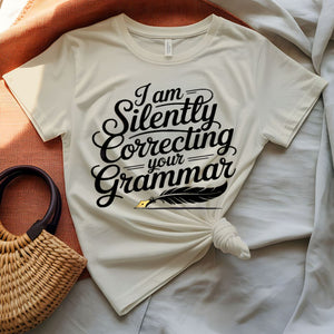 I Am Silently Coerecting Your Grammer Ironic T-Shirt