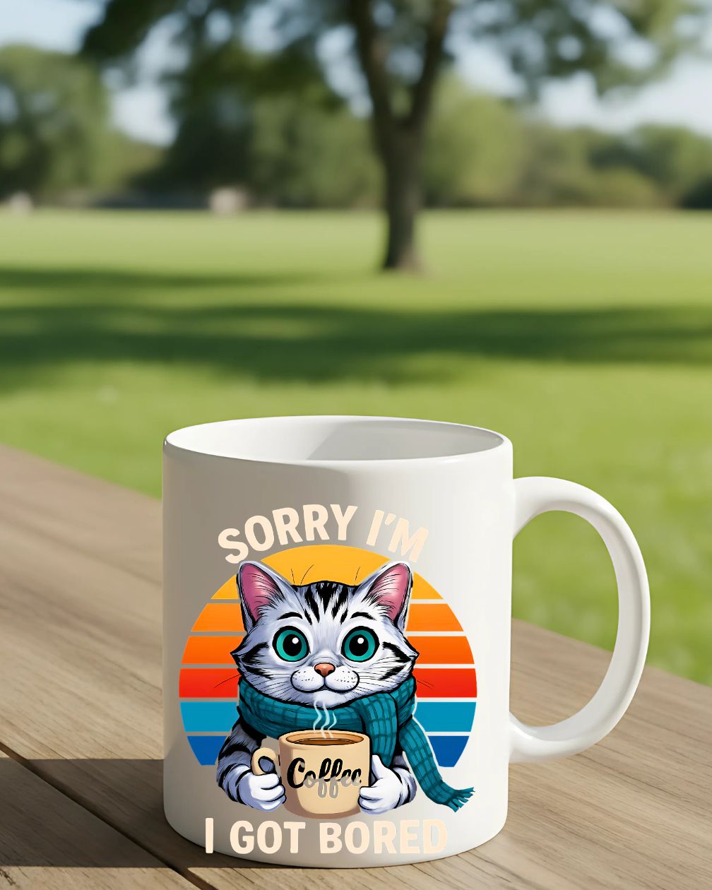 Cat lover coffee mug with sarcastic meme design