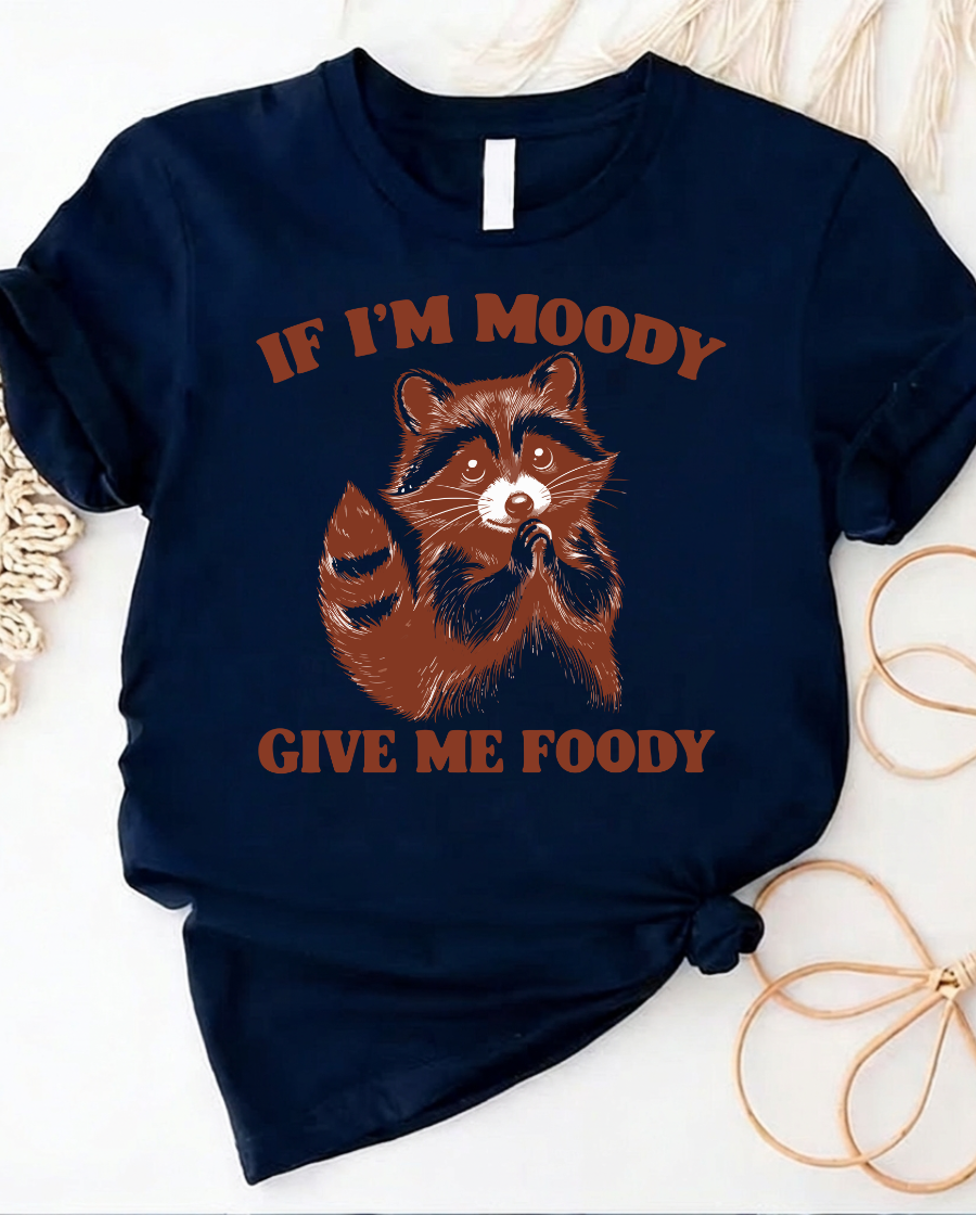 I am moody raccoon lovers tee with sarcastic raccoon graphic