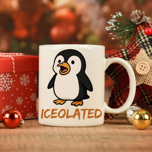 Iceolated Penguin Coffee Mug – funny penguin meme ceramic coffee cup for introverts and caffeine lovers by Memez.Store.
