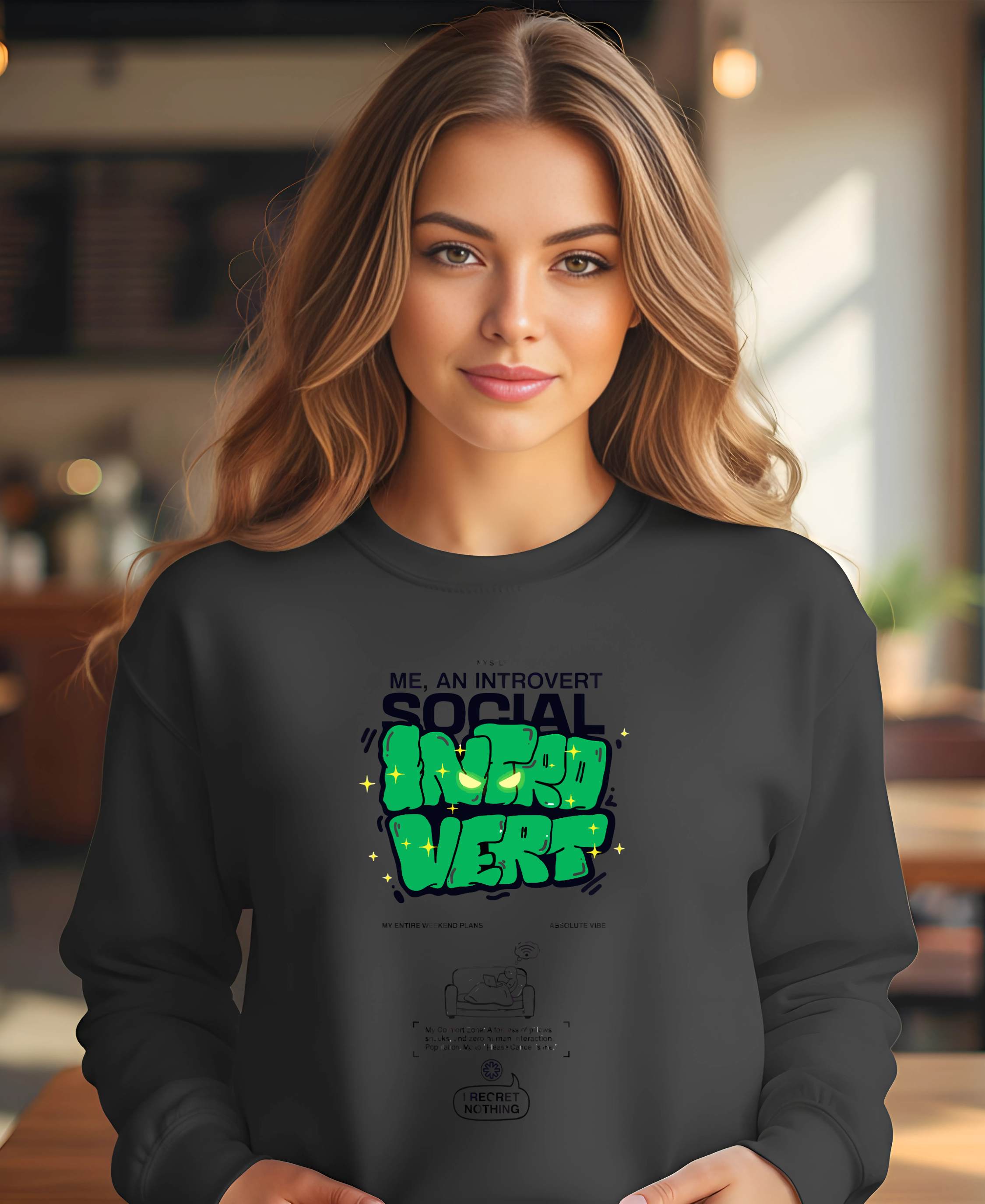 Funny oversized sweatshirt for introverts