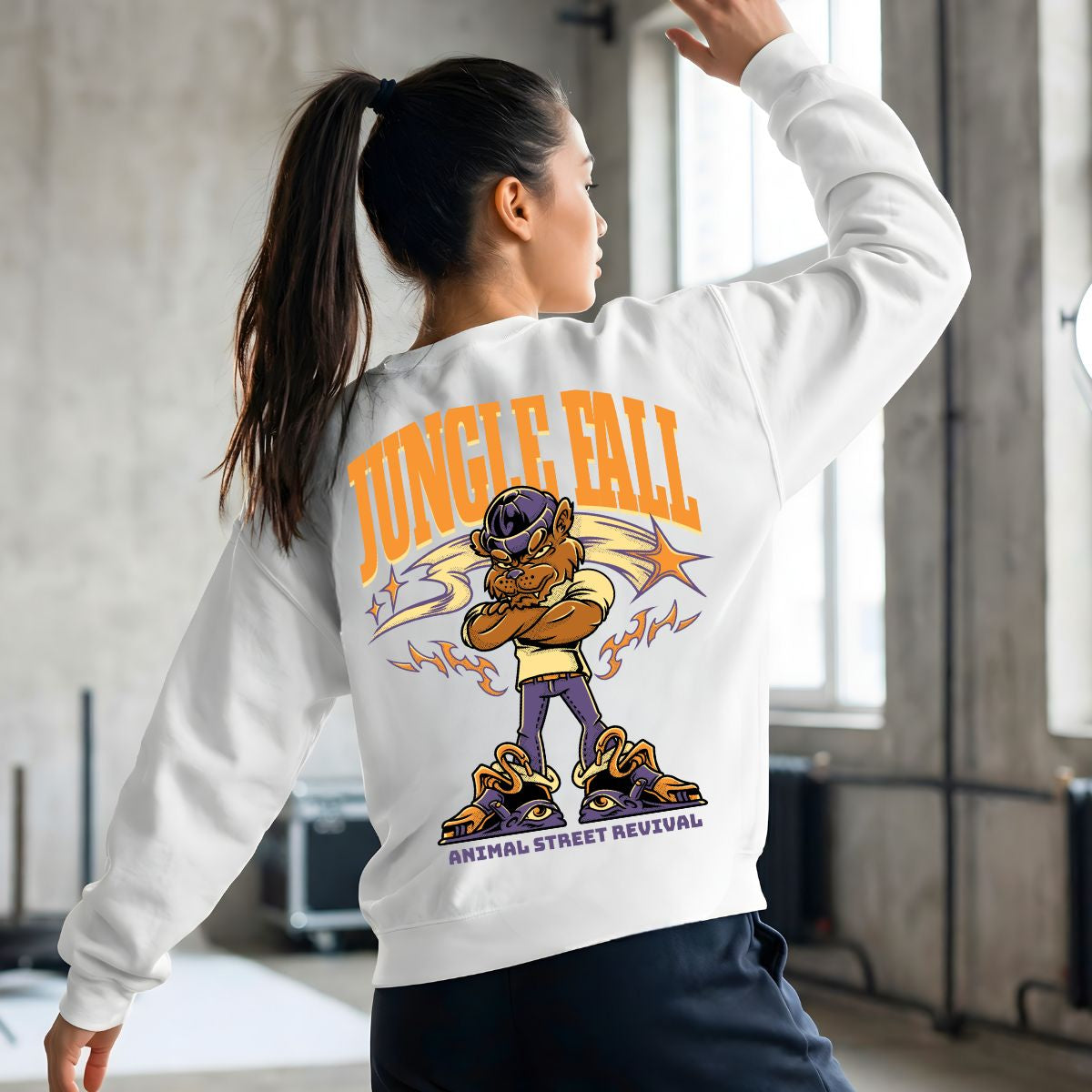 Jungle Fall streetwear sweatshirt front view