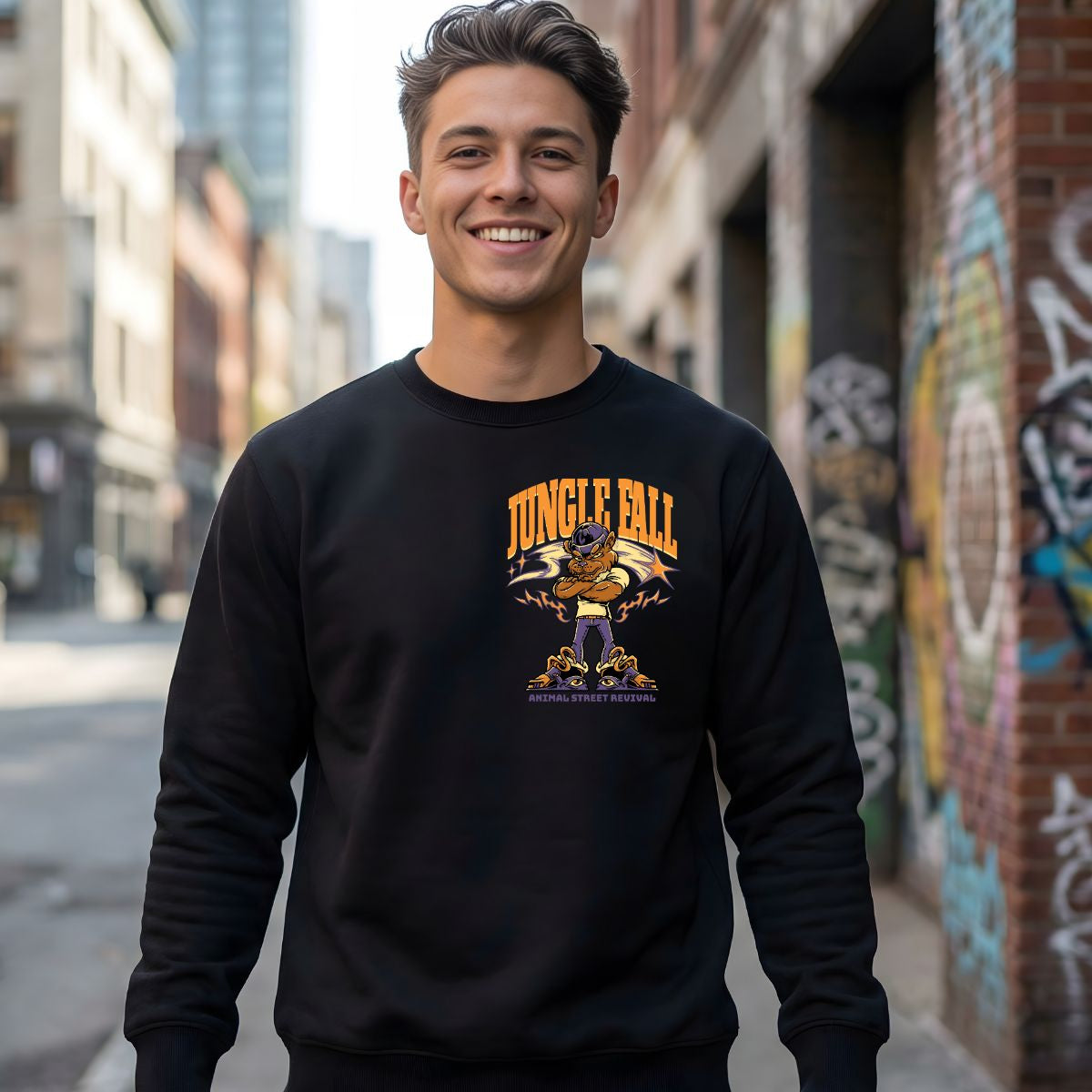 Jungle Fall streetwear sweatshirt front view