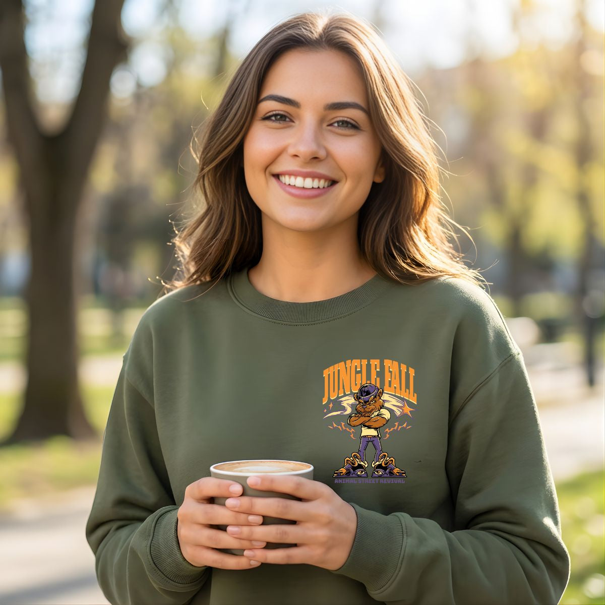 Jungle Fall streetwear sweatshirt front view
