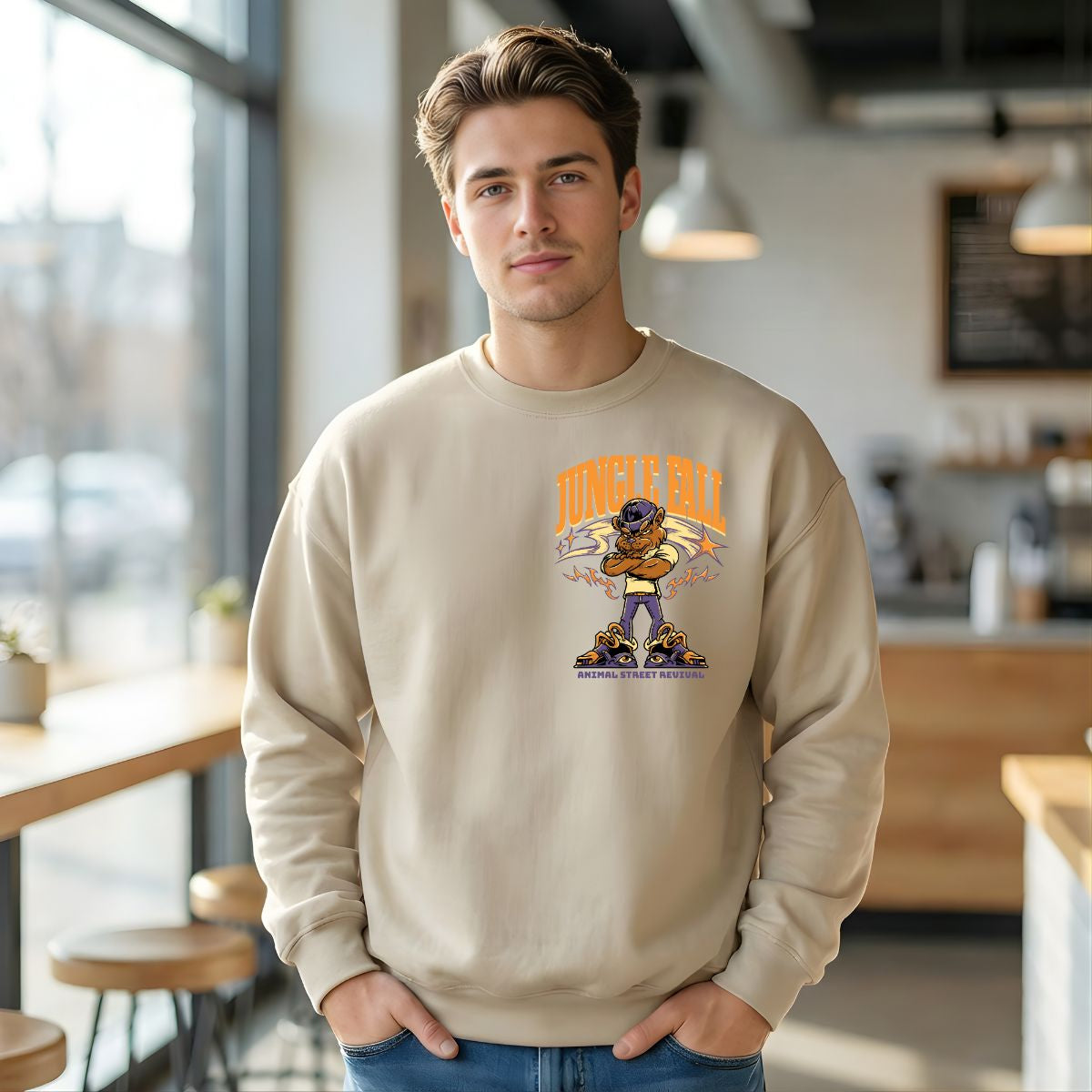 Jungle Fall streetwear sweatshirt front view