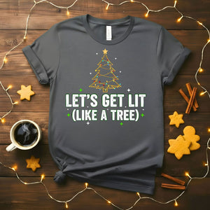 Let's Get Lit Funny Party Christmas T-Shirt