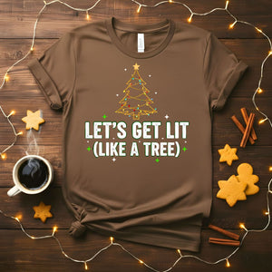 Let's Get Lit Funny Party Christmas T-Shirt