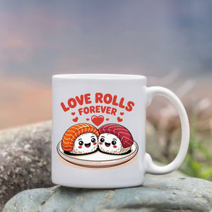 Love Rolls Sushi Lovers Funny Mug By Memez Store 